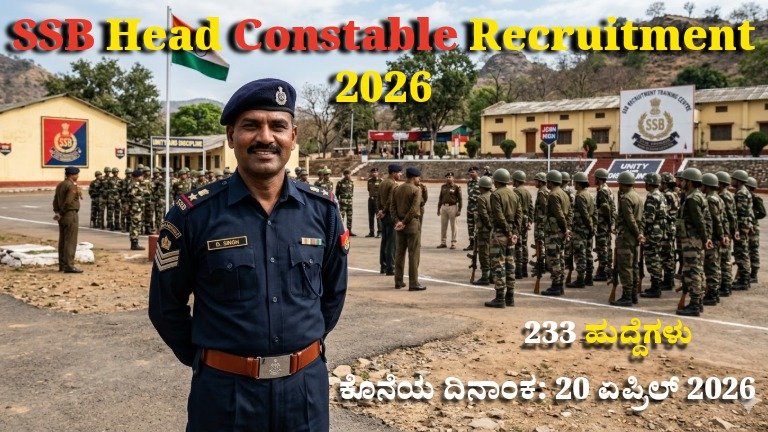 SSB Head Constable Recruitment 2026: 233 ಹುದ್ದೆಗಳು | Eligibility, Salary, Apply Online