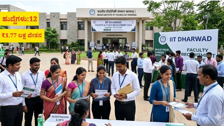 IIT ಧಾರವಾಡದಲ್ಲಿ 12 ಬೋಧಕೇತರ ಹುದ್ದೆಗಳ ನೇಮಕಾತಿ 2026: ₹1.77 ಲಕ್ಷ ವೇತನ, ಪದವೀಧರರಿಗೆ ಸುವರ್ಣಾವಕಾಶ